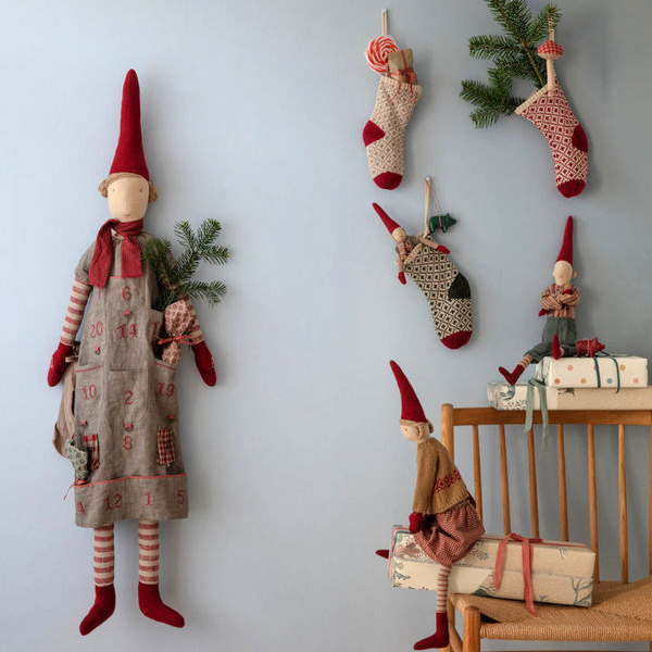 Чобіток для подарунків 16см в'язаний зелений Maileg