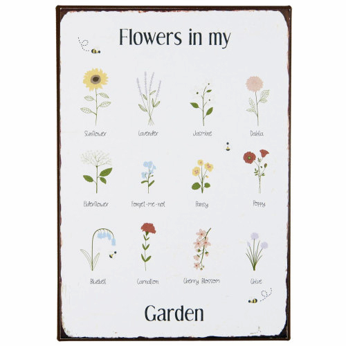 Табличка металева FLOWERS IN MY GARDEN 14х20см Ib Laursen