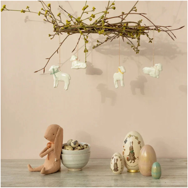 Підвіска металева "Ягнятко" голуба 7см Maileg