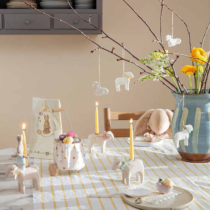 Підвіска металева "Ягнятко" рожева 6см Maileg