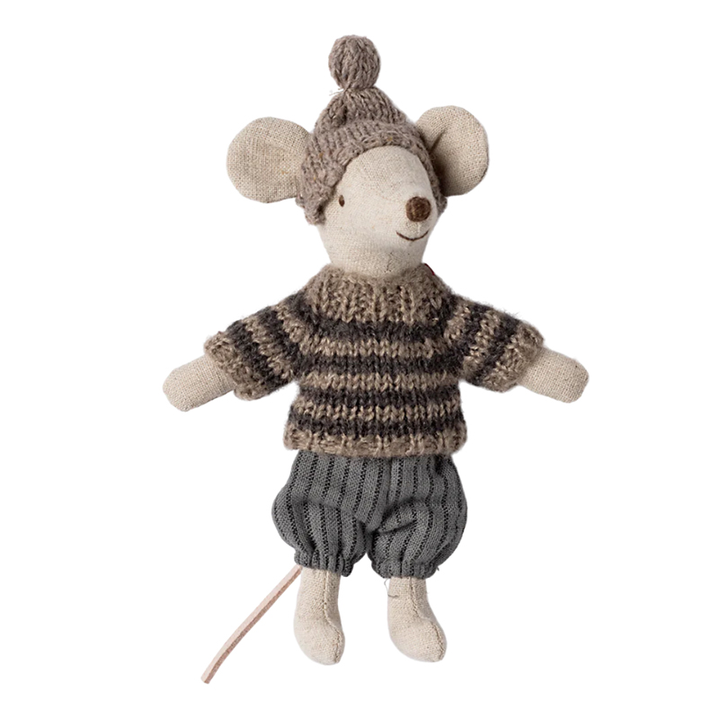 Мишеня Старший брат 13см з лижами Maileg