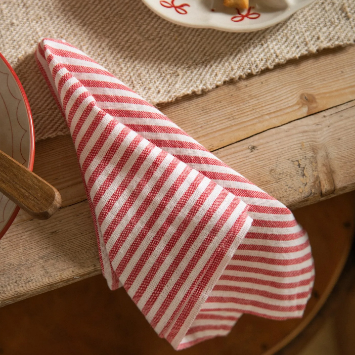 Серветка 40х40см червона в полоску Sostrene Grene