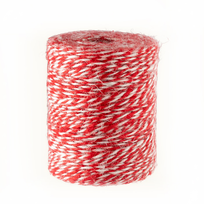 Шпагат лляний 88м червоно-білий 2мм Sostrene Grene