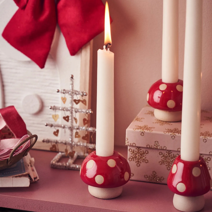 Підсвічник керамічний 6см "Мухомор" Sostrene Grene