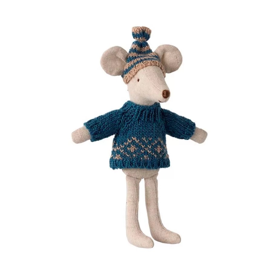 Светрик з шапочкою для мишки тата Maileg