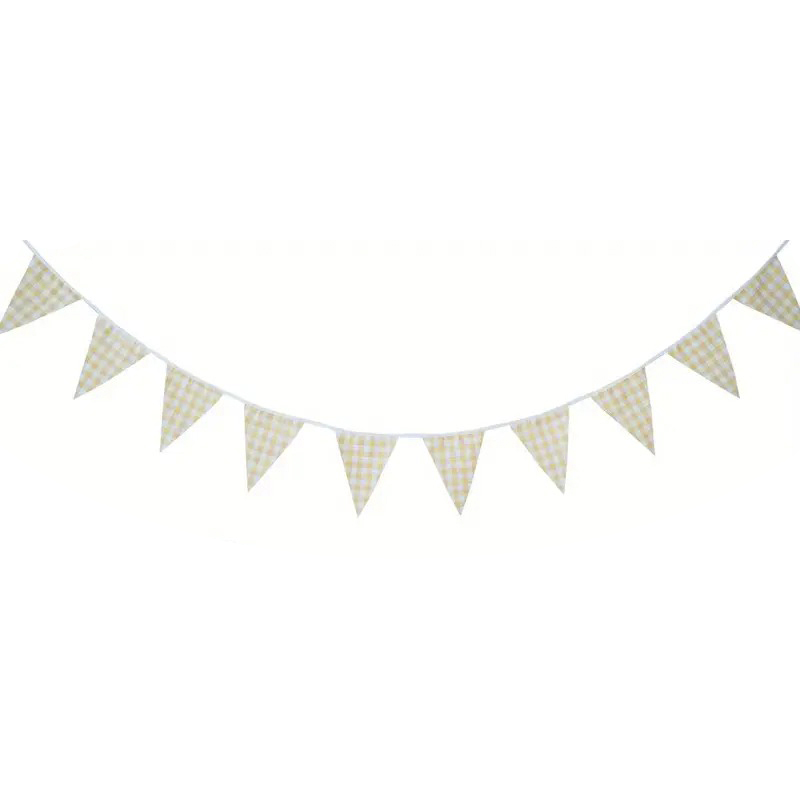 Гірлянда 3,5м із 12-ти прапорців жовтих в клітинку Canea
