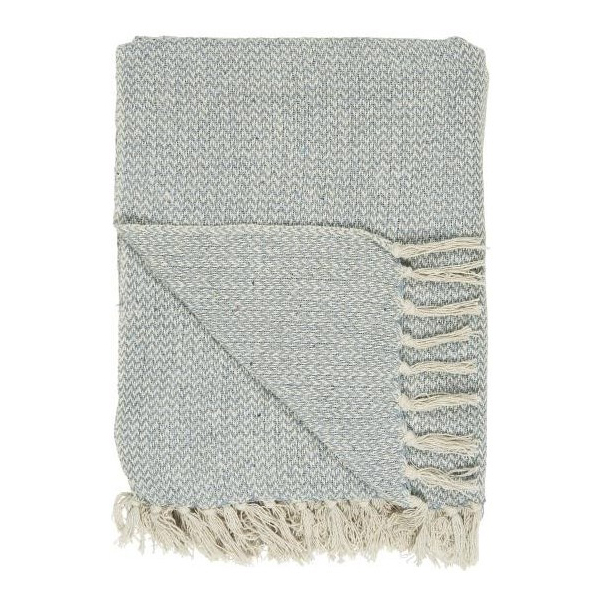 Плед 130х160см бавовняний голубий Ib Laursen