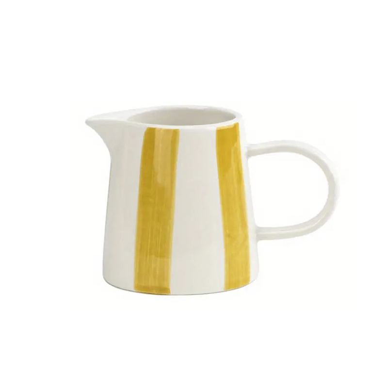 Глечик 300мл керамічний у гірчичну полоску Canea