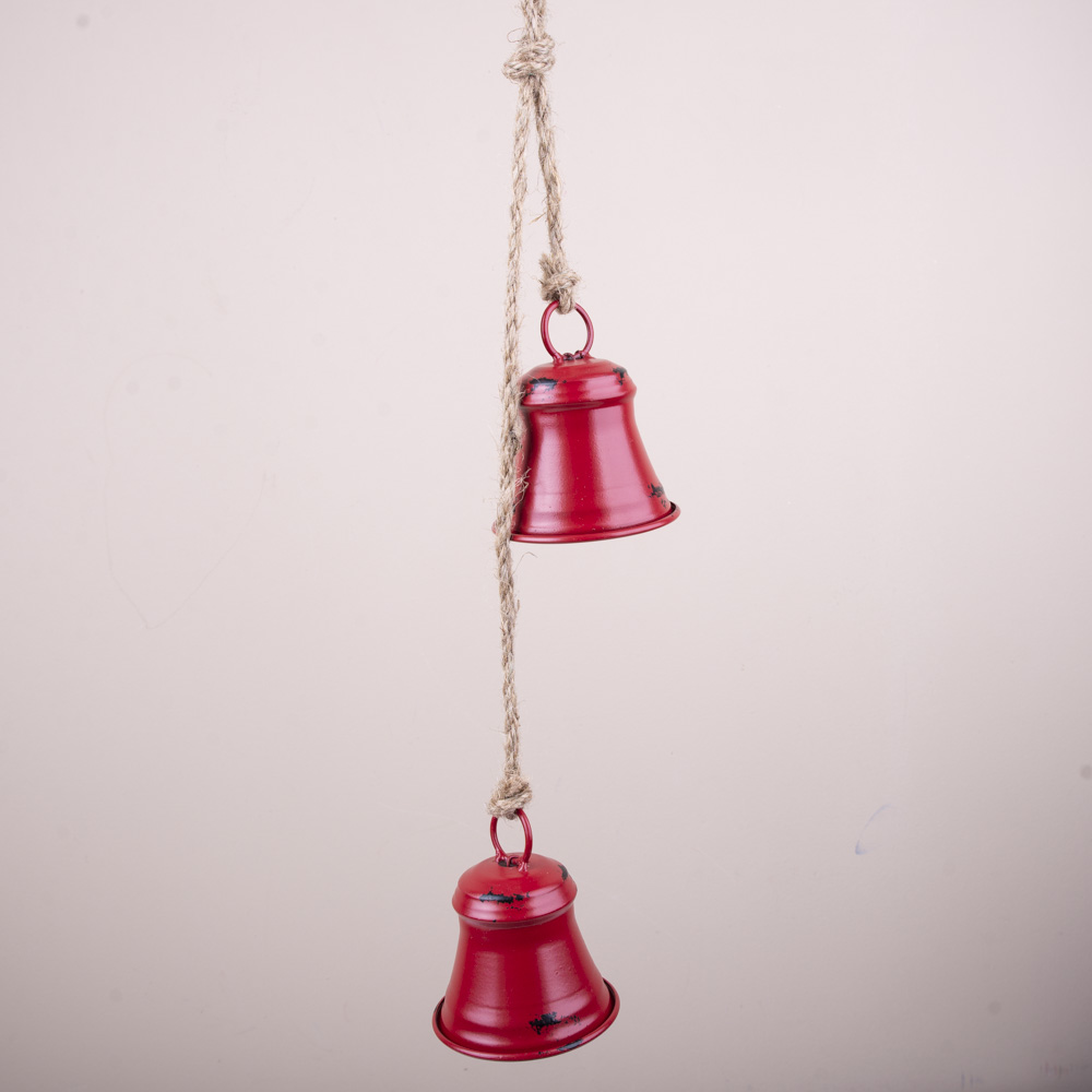 Дзвіночок 10см червоний металевий Canea
