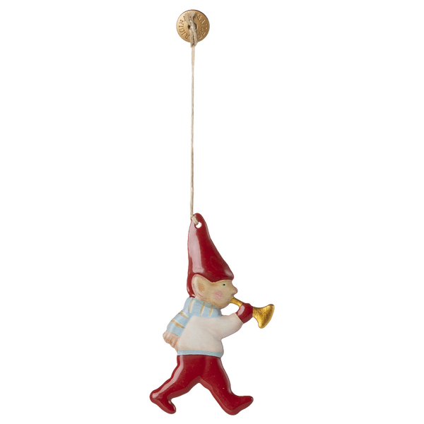 Підвіска металева "Гномик з трубою" 9см Maileg