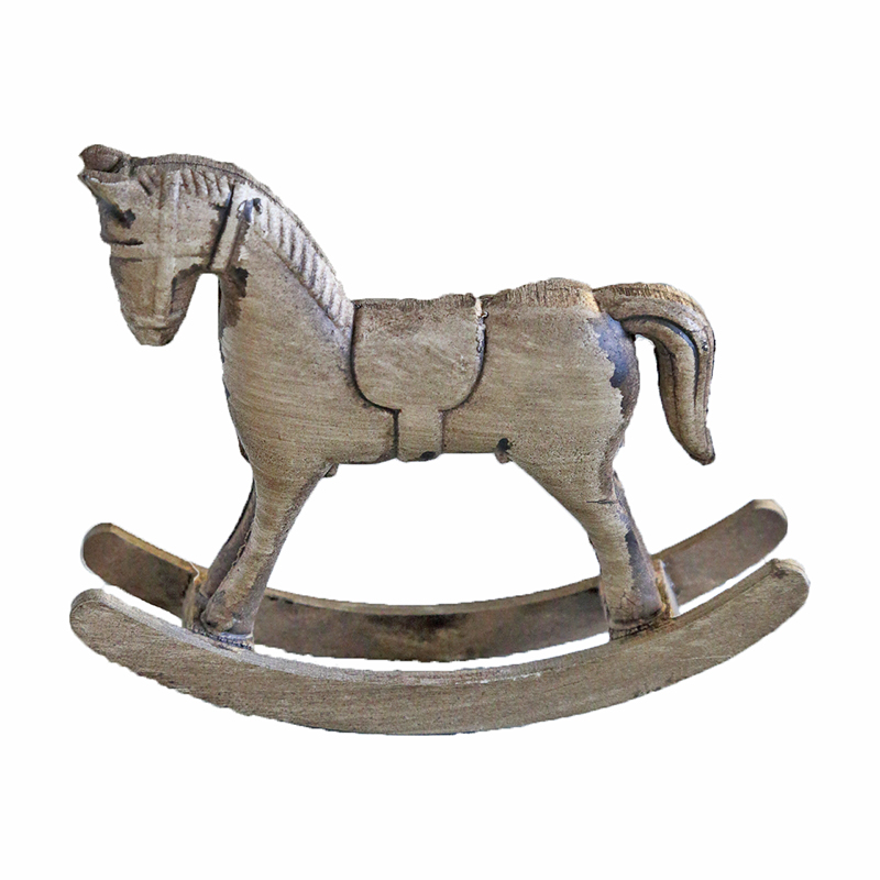 Коник-гойдалка 13см зістарений дерев'яний Canea