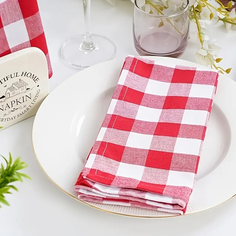 Серветка 42Х42см червона у клітинку Canea