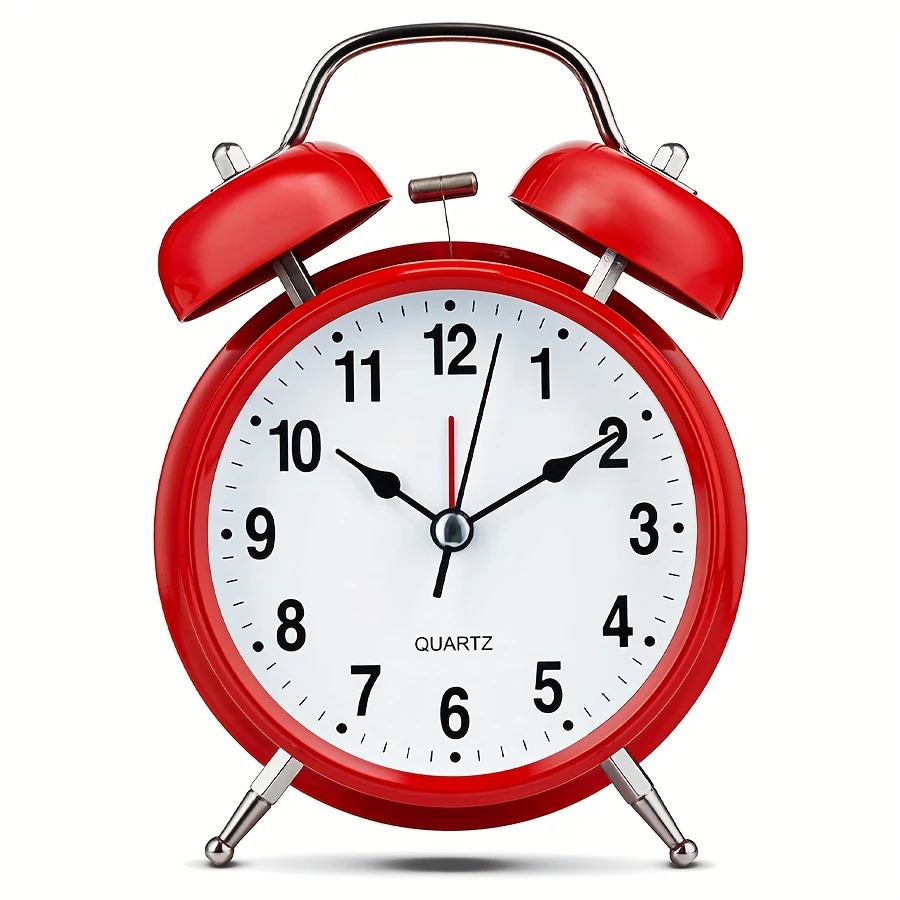 Будильник 16см металевий червоний Canea