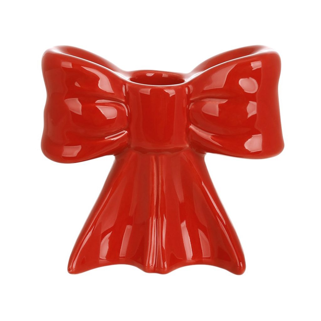 Підсвічник 10см "Бантик" керамічний червоний Canea