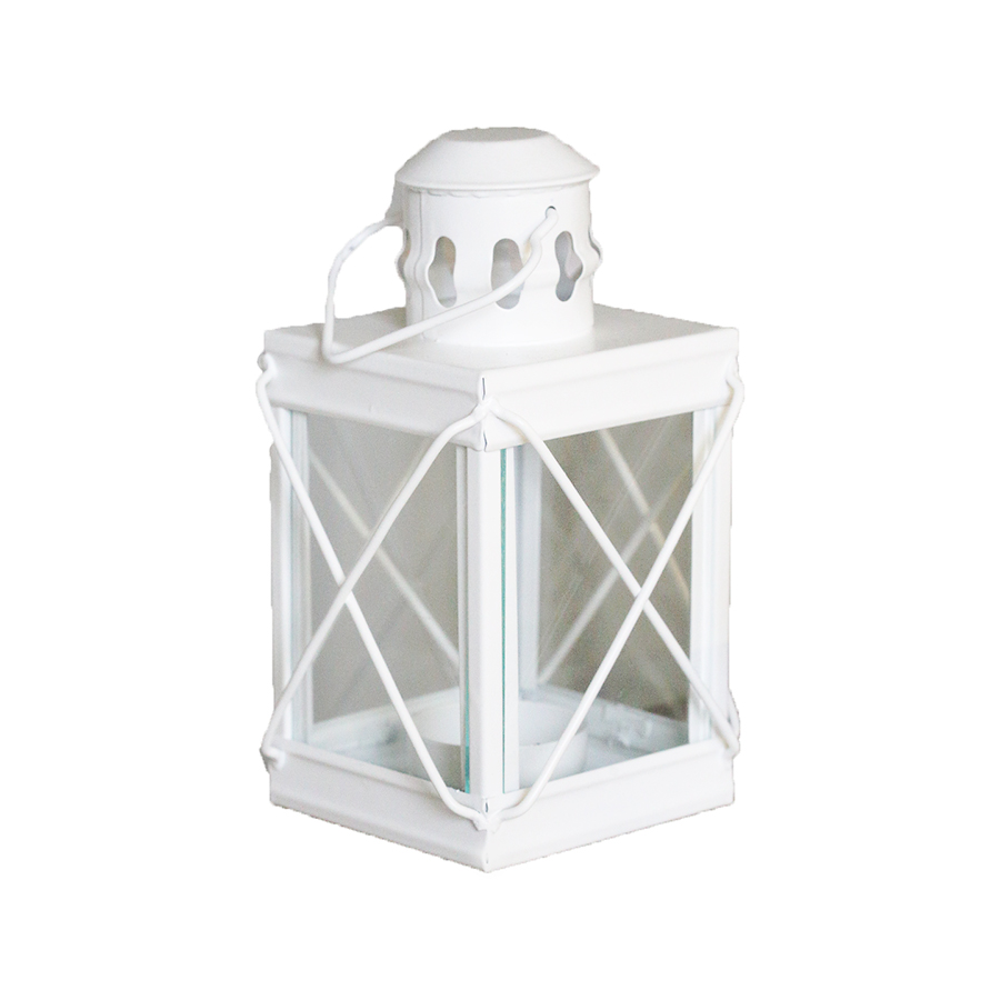 Ліхтарик металевий 15см білий Canea