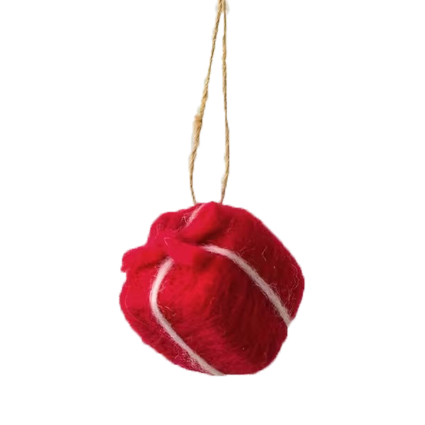 Підвіска із вовни "Подарунок" 6см червоний Canea