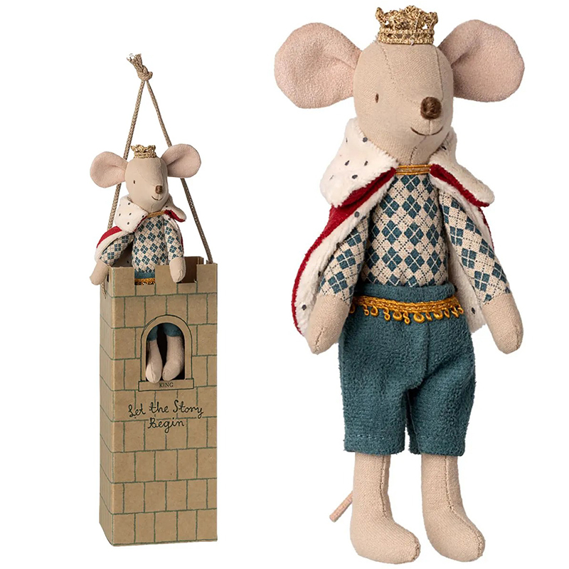 Мишеня Король 15см у коробці-замку Maileg