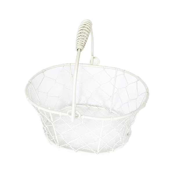 Корзинка 17см біла металева Canea