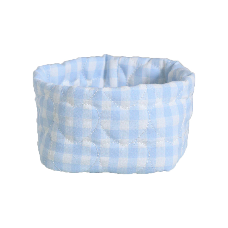 Корзинка текстильна 12см голуба у велику клітинку Canea