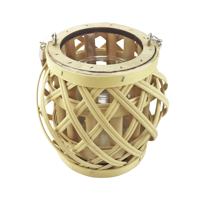 Ліхтарик 14см у плетеній корзинці Canea