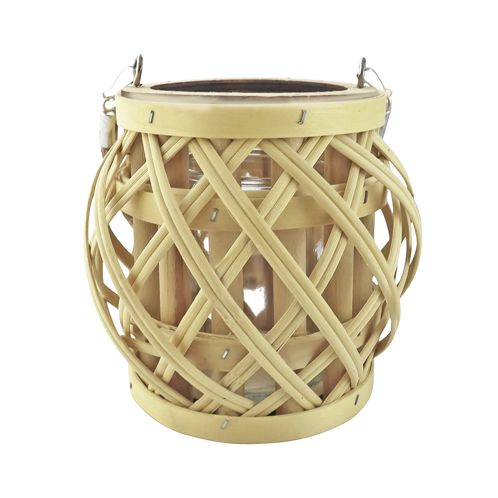 Ліхтарик 14см у плетеній корзинці Canea