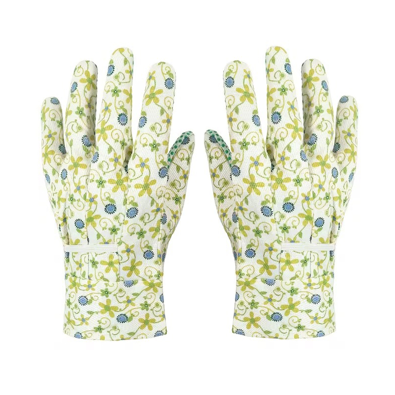 Рукавички садові в зелену квіточку Canea