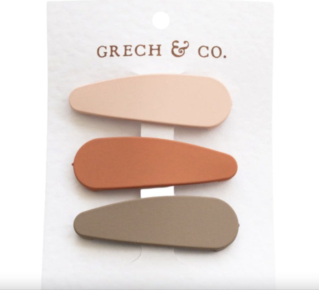 Matte Clips Set of 3 - Stone, Shell, Rust