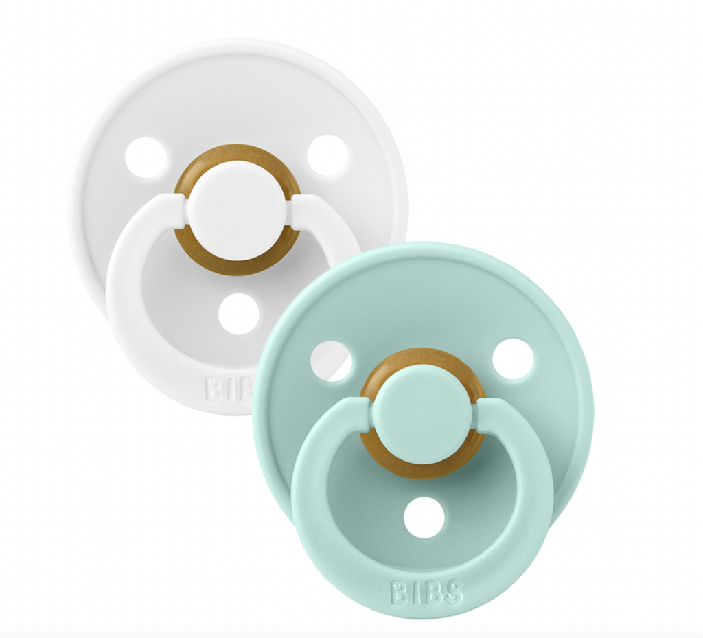 Bibs Pacifier 2 pack White / Mint Size 1 (0-6 months)