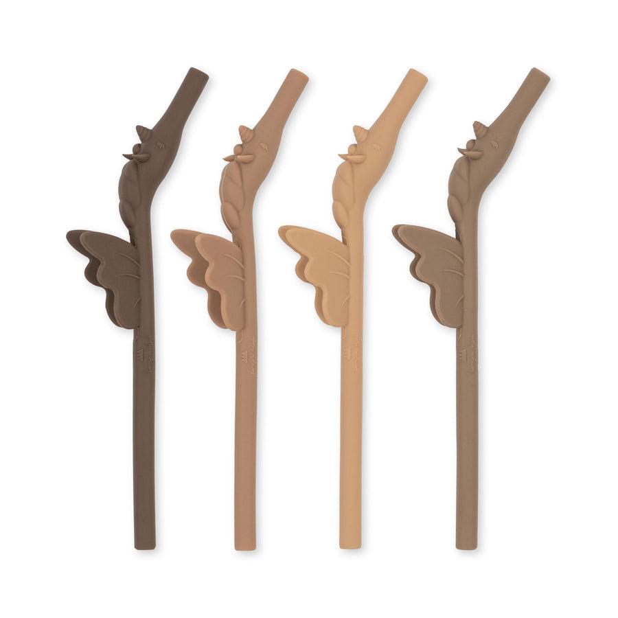4 Pack Silicone Straws Unicorn - Shitaki Mix