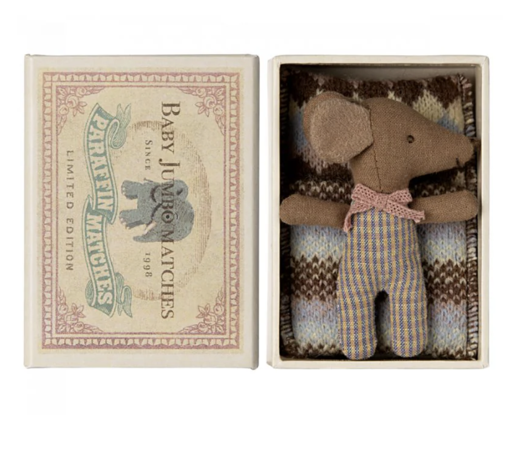 Baby Girl Mouse Sleepy Wakey in matchbox