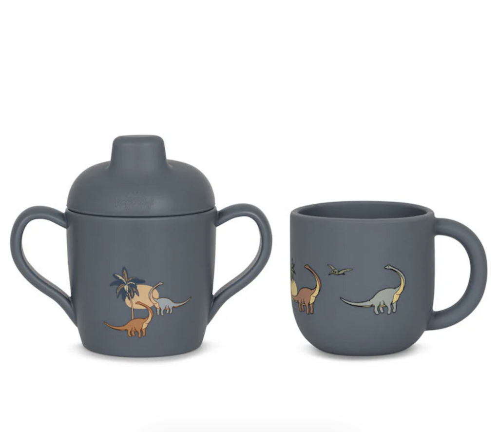 Silicone 2 pack Sippy Cup & Cup Set - Dino