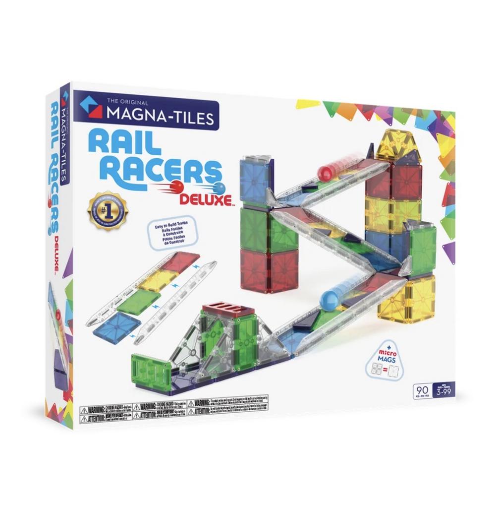MAGNA-TILES Magnetic Building Rail Racers Deluxe - 90-Piece