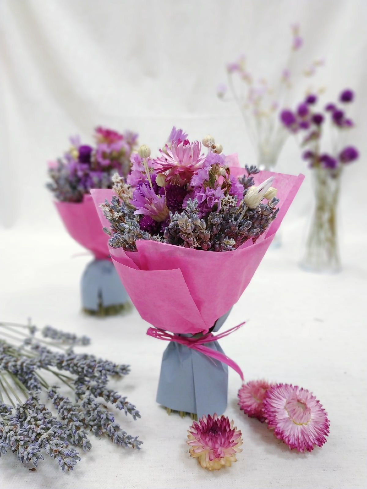 Букет-комплимент из Крымских сухоцветов, ярко-розовый - Лавандовый домик  Евпатория