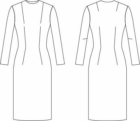Лекало выкройка-основа платья (блузы) 44 размер