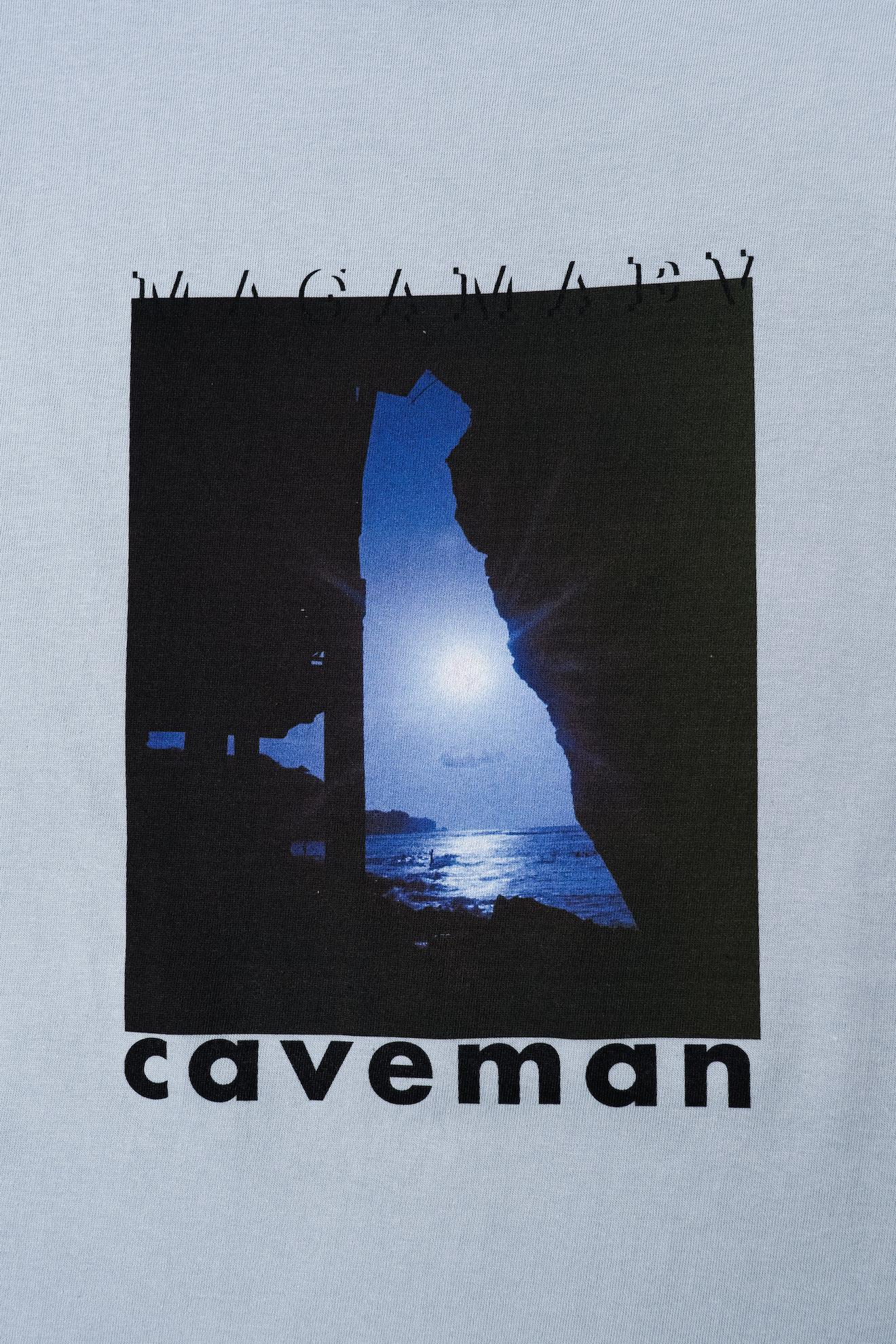 CAVEMAN T-SHIRT BLUE-GREY