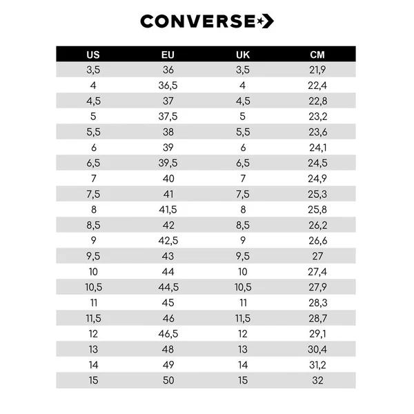 Converse one star size chart on sale