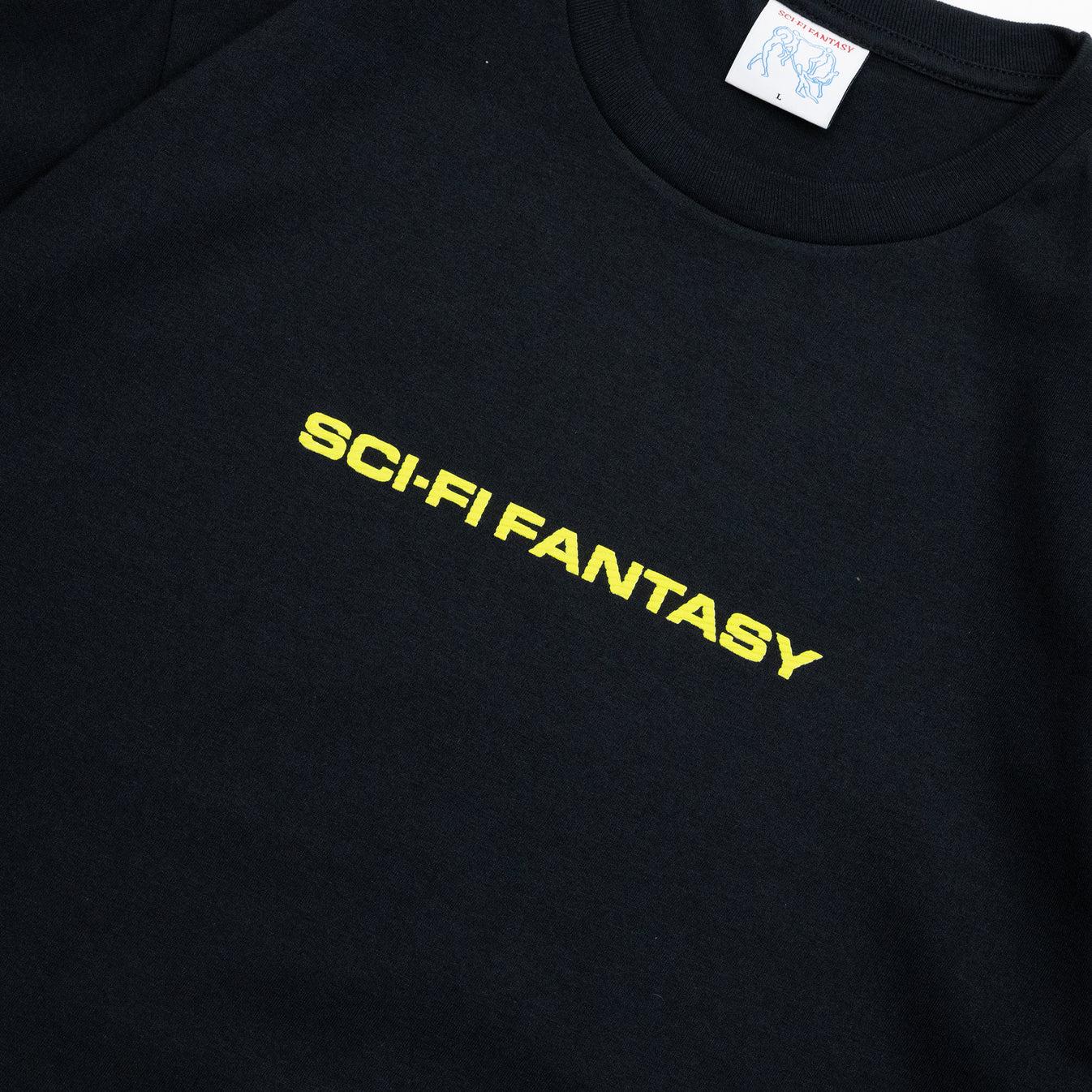 SCI-FI FANTASY TEXTURED LOGO TEE BLACK
