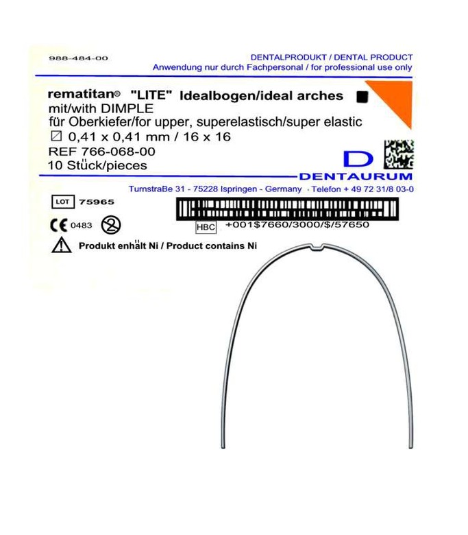 Rematitan "LITE" со стопором - дуги нитиноловые преформированные