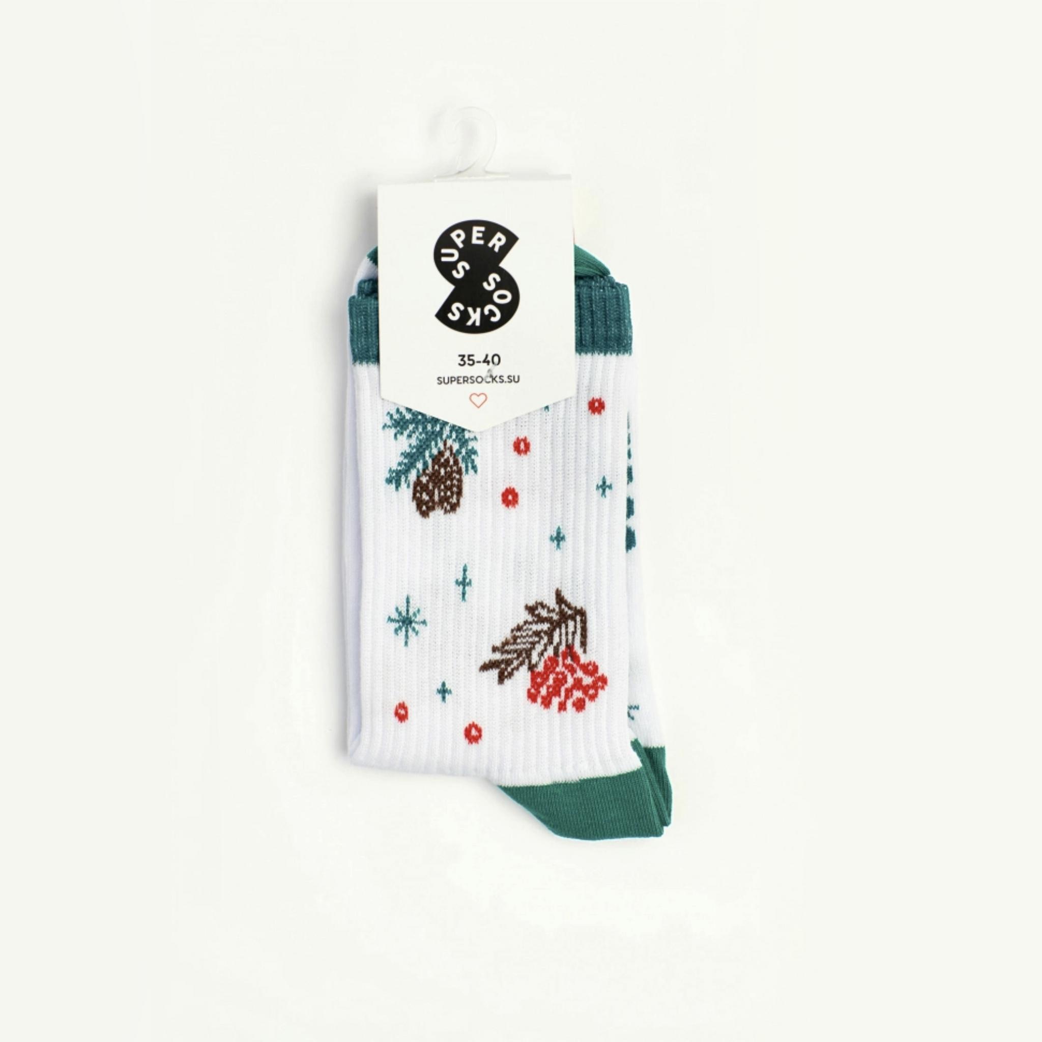 Носки SUPER SOCKS Шишки, белый