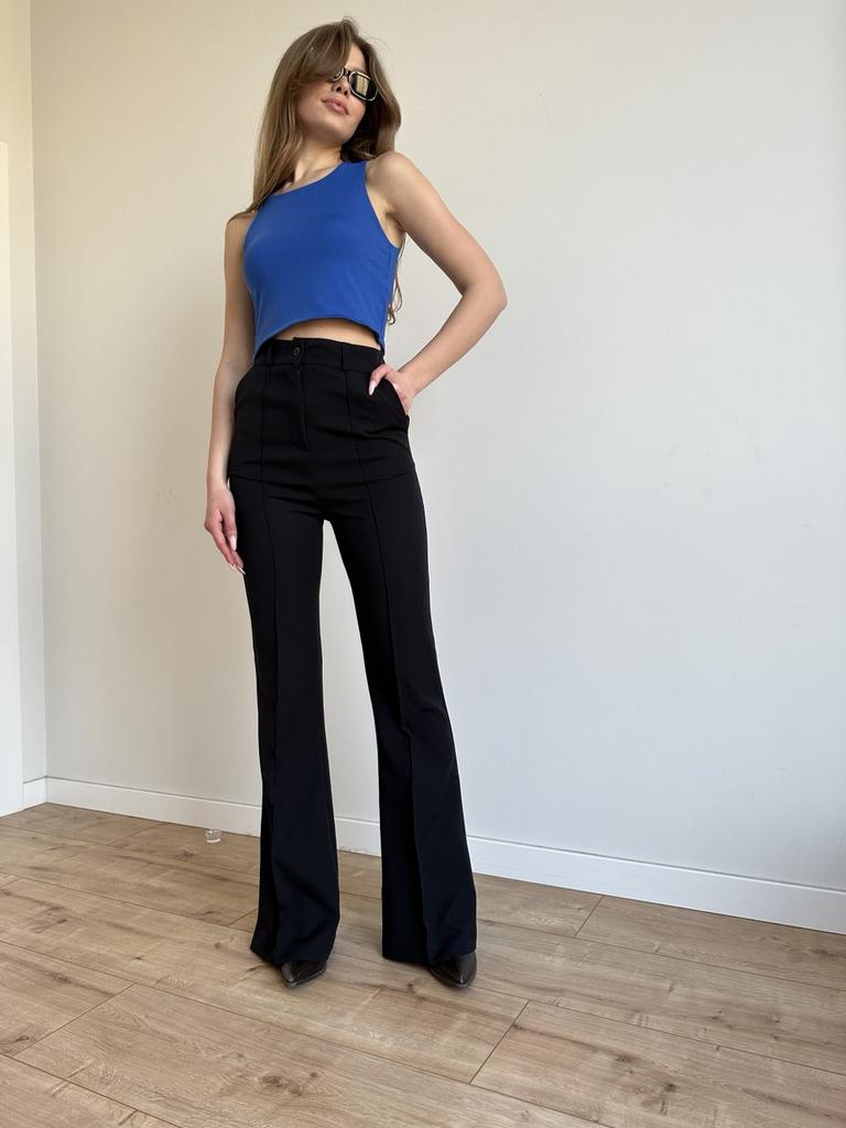 БРЮКИ КЛЬОШ ЗІ ШВОМ ПОПЕРЕДУ