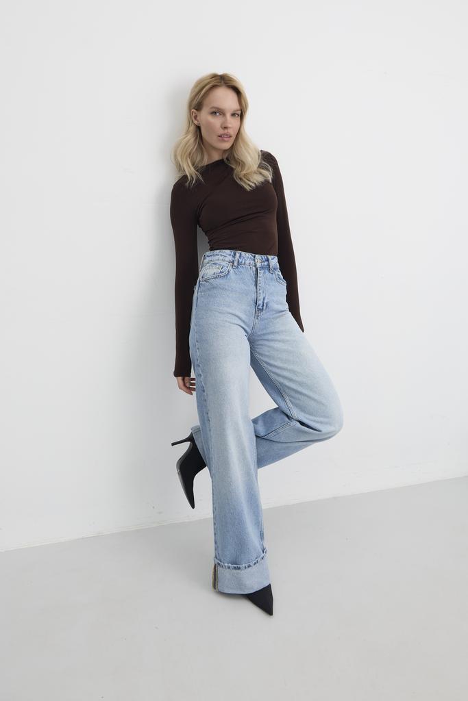 ДЖИНСИ ПАЛАЦЦО З ПІДВОРОТАМИ