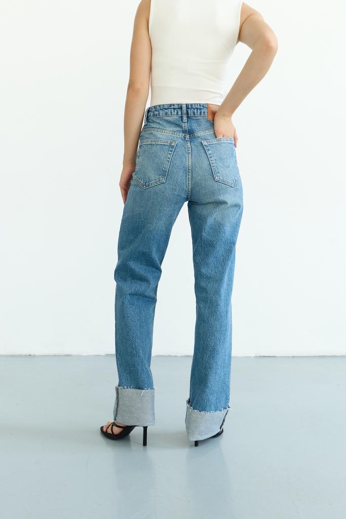 ДЖИНСИ ПРЯМІ ТЕМНО БЛАКИТНІ