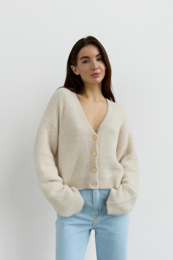 КАРДИГАН З ПУХНАСТОЇ ПРЯЖІ
