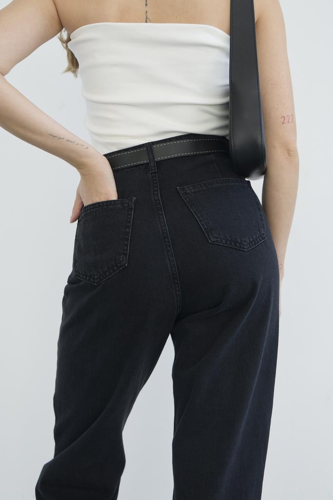 ДЖИНСИ МОМ ЧОРНІ