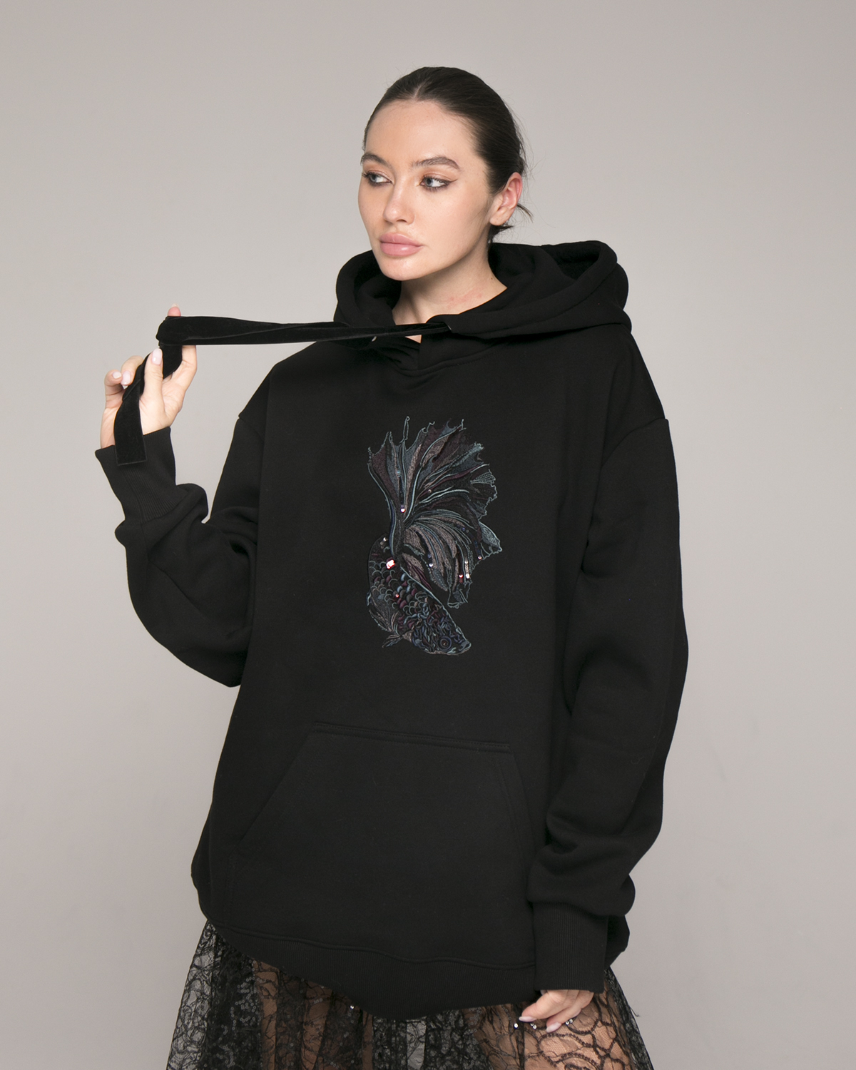 Hoodie EХCLUSIVE > Платье-худи с вышивкой \"Пион\" купить в интернет-магазине