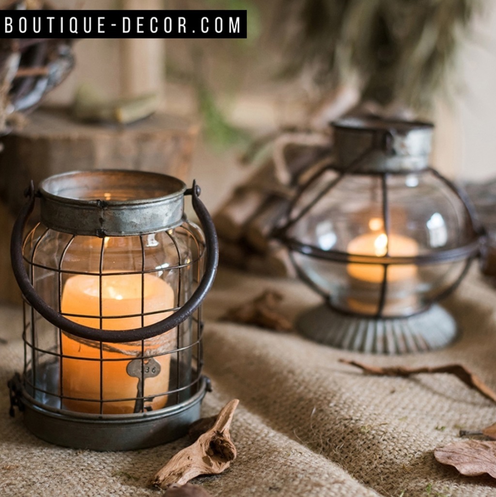 Metal Lantern Candle Art подсвечник