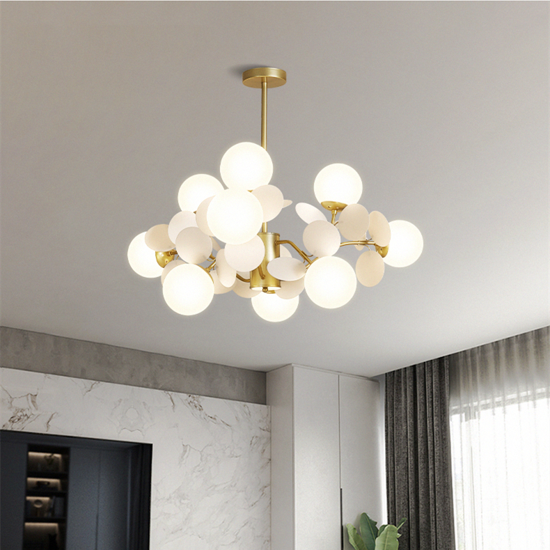 Люстра подвесная flowers white 10 balls warm, G9