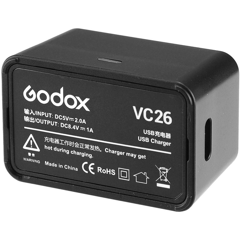 Godox.pro Зарядное устройство Godox VC26 USB для аккумулятора V1 купить.  Гарантия 2 года. Официальный товар