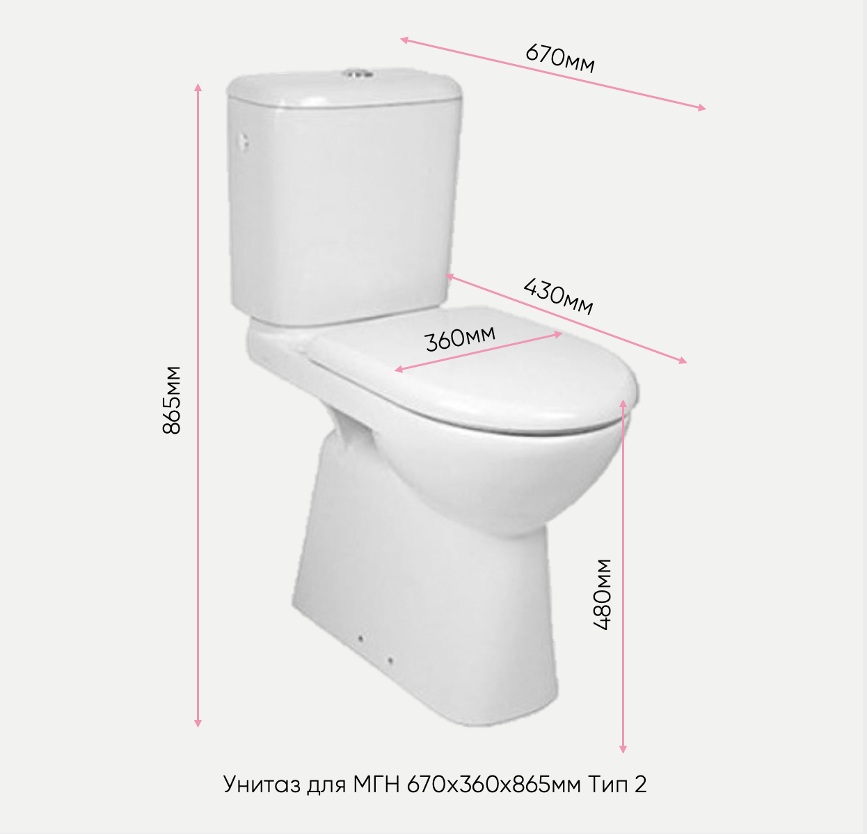 Унитазы > Унитаз для МГН 670х360х865мм Тип 2 купить в интернет-магазине