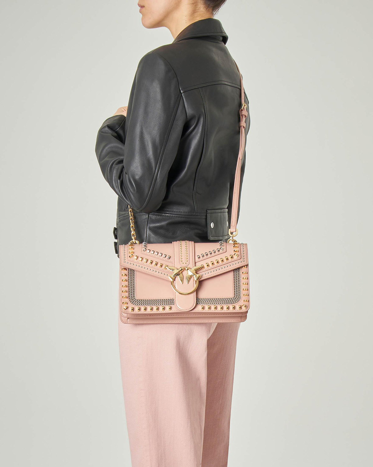 Pinko LOVE MIX STUDS medium ROSA BUCCIA DI PESCA